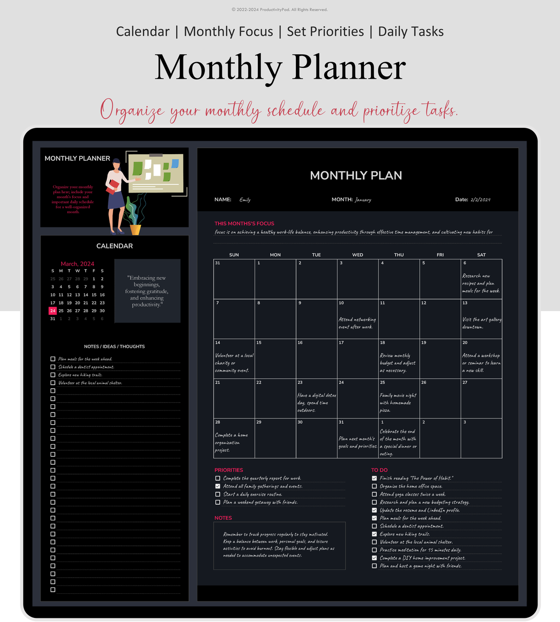 Ultimate Task Manager Google Sheets Planners Productivity Pad