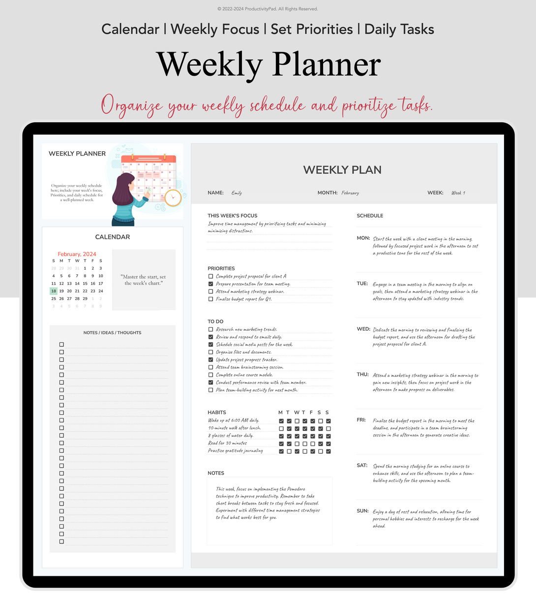 Ultimate Task Manager Google Sheets Planners Productivity Pad